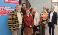 v.l. Horst Arnold (MdL), Christian Hertlein (Obermeister), Barbara Fuchs (MdL), Petra Guttenberger (MdL), Karin Kiesel-Reichel (stv. Obermeisterin), Thomas Mörtel (Kreishandwerkerschaft Fürth)